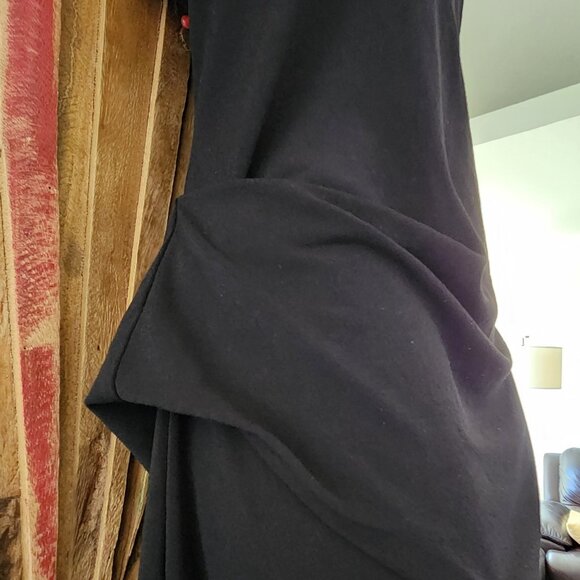 By Malene Birger side drape/ruching hi-lo black t-shirt Dress Sz M - Picture 6 of 11